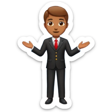 presenter on theater wooden stage, whole body , curtains sticker