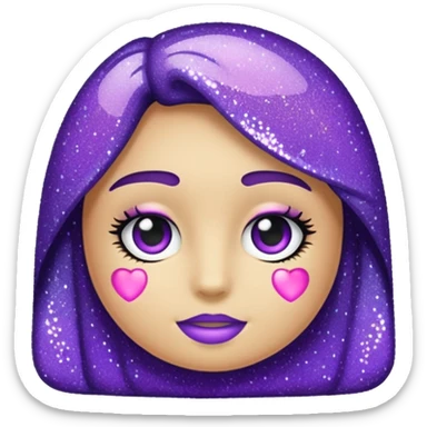Glitter Roxo e Ciano Seta sticker