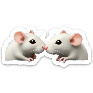 two rats kissing while in a wool sock sticker