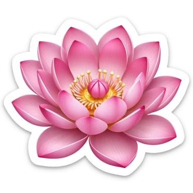 lotus flower with a pink bow on top sticker