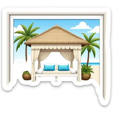 White, large poolside cabana sticker
