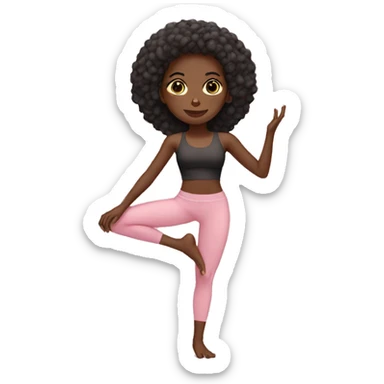 Black yoga girl light pink clothes  sticker