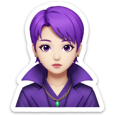 Rumi from K-pop demon hunters purple hair sticker