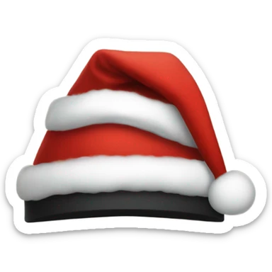 A hat that looks like santa’s hat only black sticker