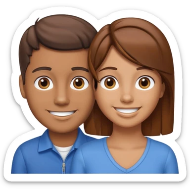 bluey bingo and a girl with brown hair brown eyes and tan sticker