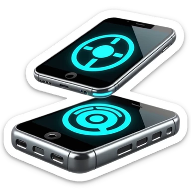 Shiny advanced futuristic Cyberpunk gadget sticker