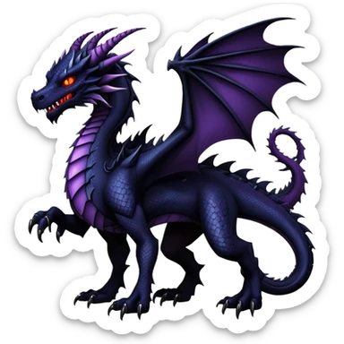 Gothic Badass Edgy Dark Mysterious Mystical Dragon-Beast-Fursona sticker