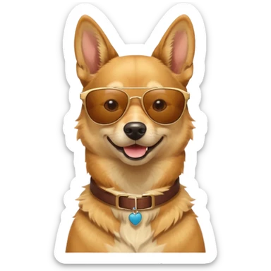 Carolina dog wearing sunglasses sticker