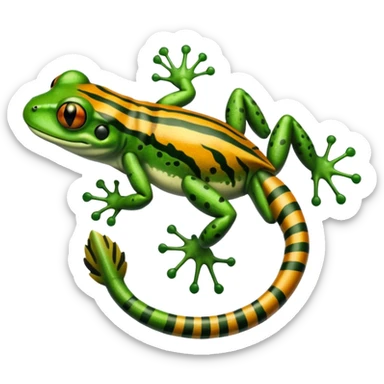 Frog with tiger body and scorpion tail sticker