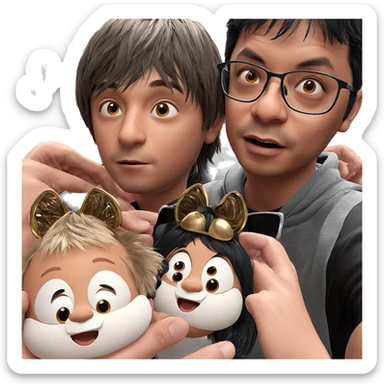 boys in playful disguise sticker