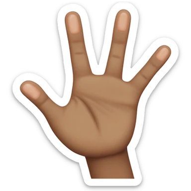 close all the fingers and just open the little finger to the ring finger sticker