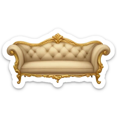 Vintage rococo beige couch sticker
