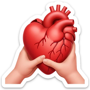 Heart in hand  sticker