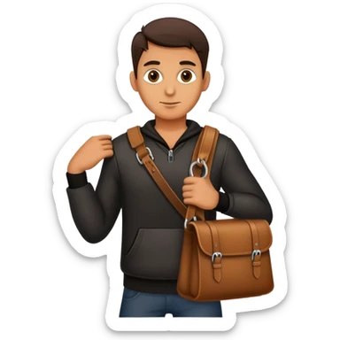 thief carrying a bag on his shoulder sticker