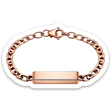 Horizontal rose gold bar bracelet with chain  sticker