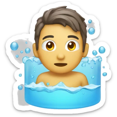 persona pensando en el agua calor sticker