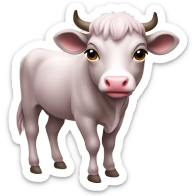 Vaca rosada animada linda  sticker