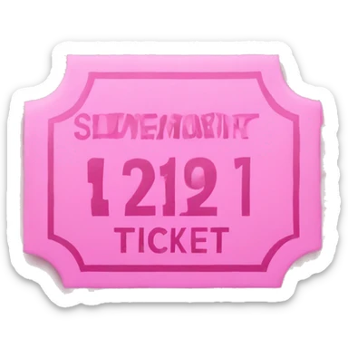 Pink entry ticket  sticker