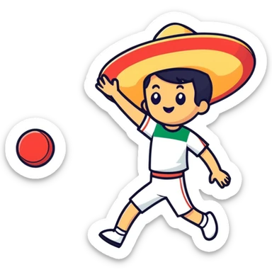 Mexican playing frisbee sticker