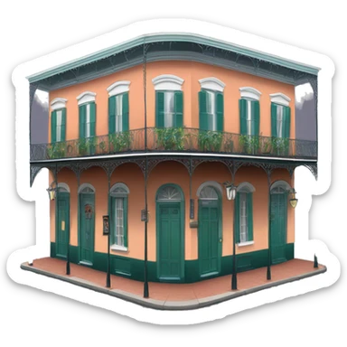 Realistic new orleans French quarter sticker