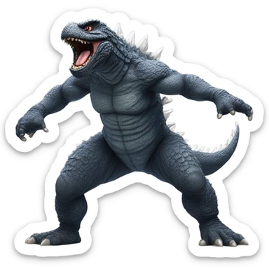 Godzilla breakdancing sticker