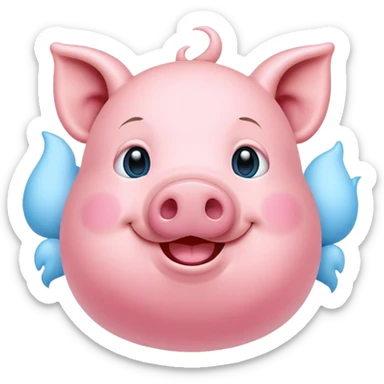 skybule pig 9 pic happy-actions  sticker