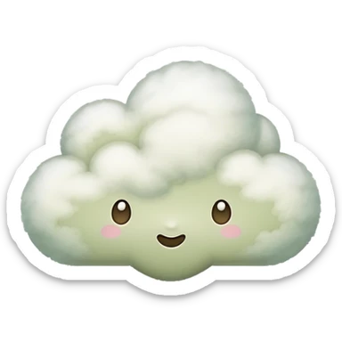 pastel olive cloud sticker