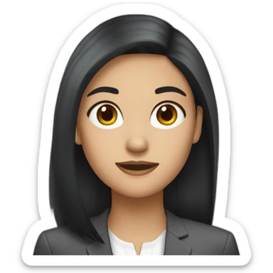 A girl with dark hair in the office sticker