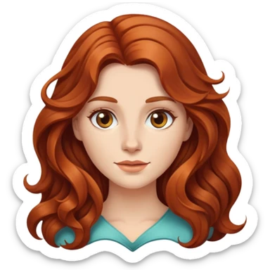 Rousse aux cheveux très long et ondulé  sticker