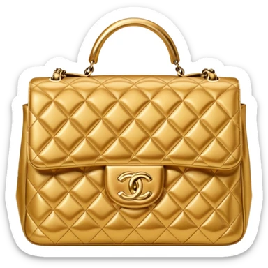 chanel gold color bag sticker