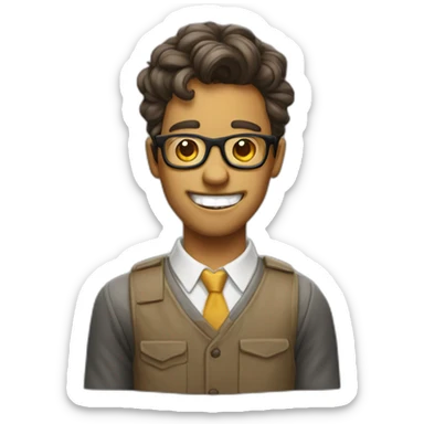 Nerd With buck teeth sticker