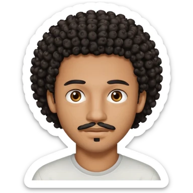 Am I black?Am I black?black curly hair brown eyes 20 years old thin mustache goatee  sticker
