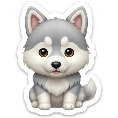 Chibi style Plush Siberian Husky  sticker