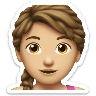 Fit Caucasian Woman stomach muscles, brunette sticker