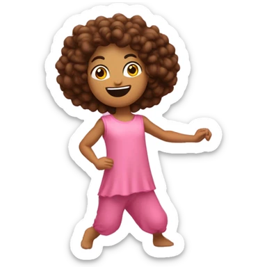 garota vestindo rosa dançando funk com as mãos no joelho sticker