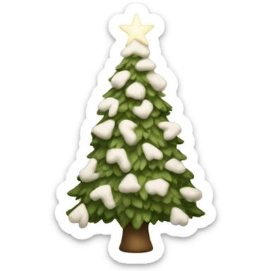  christmas tree beige and white cozy sticker