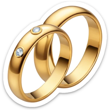 wedding rings, one ring for woman with diamond, second ring for man without diamond sticker