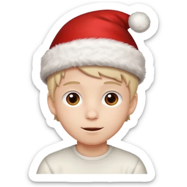 Christmas hat on a cute boy head sticker