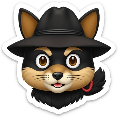 zorro mascota sosteniendo un neumático sticker