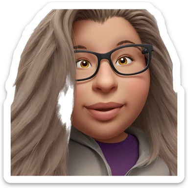 playful girl with glasses sticker