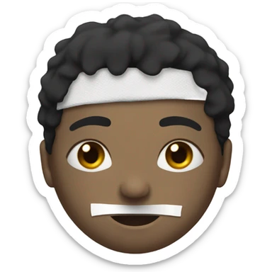 wounded and bandaged black hair  sticker