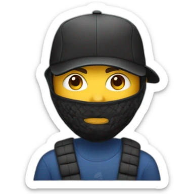 young-man-with-balaclava-and-baseball-cap sticker