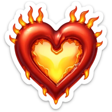 hot melting metal heart shape sticker