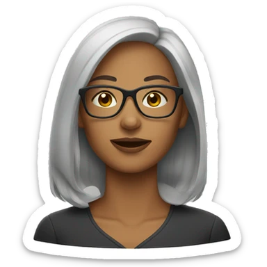 woman who wore glasses sticker