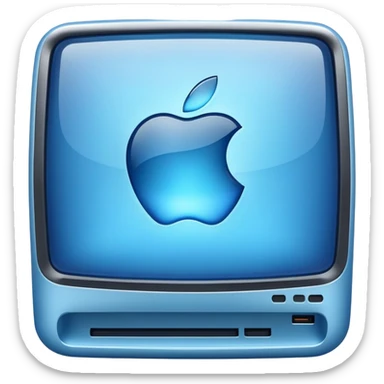 Y2K Apple computer translucent blue sticker