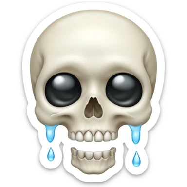 Skull crying loudly and alot sticker