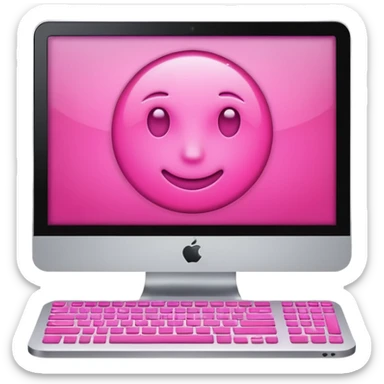 make a computer with pink tones

 sticker