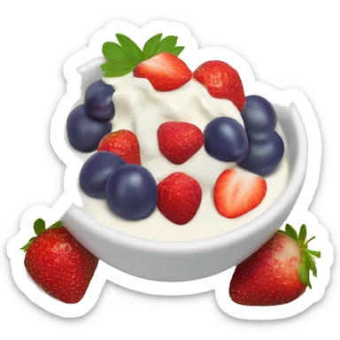 fruit yogurt bowl with strawberries and grapes sticker