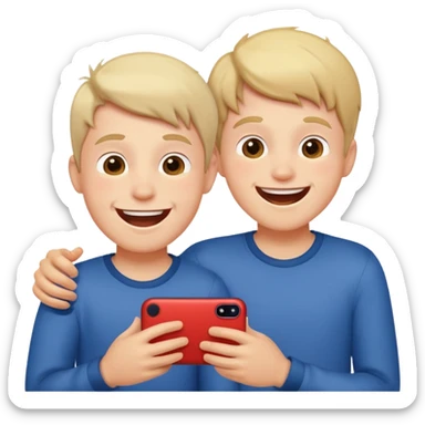 boys having fun indoors sticker