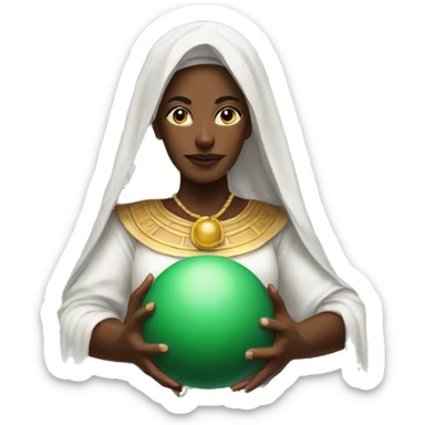 a priestess with a ball in her hands sticker